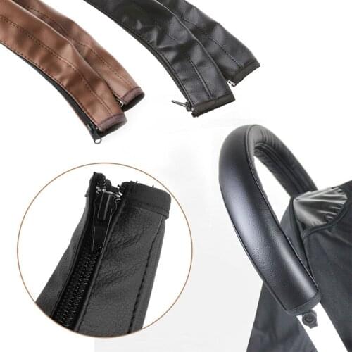 Baby Pushchair Pram Stroller Grip Handle Artificial PU Leather Sleeve Case Cover