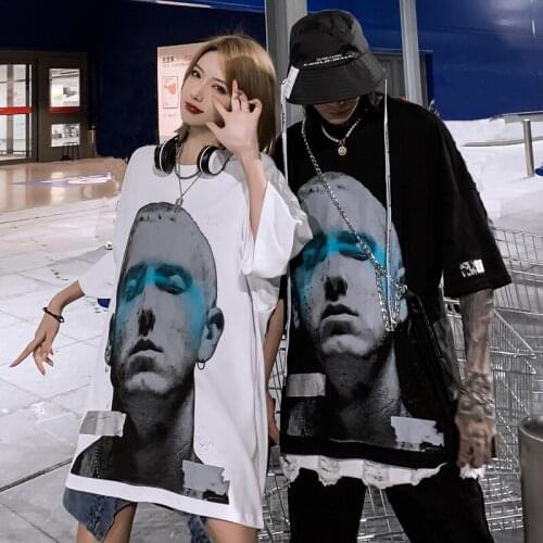 Hip-hop large size T-shirt with short sleeves Mens popular logo couples wear new 2021 Couples' clothes are on trend