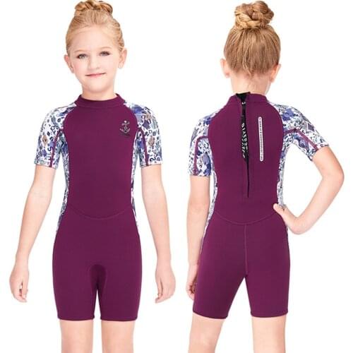 2.5MM Wetsuit Neoprene Girls Children Rash Guard Swimming Windsurf Kitesurf Surf Kids Scuba Diving Clothes Bathing Suit Swimsuit