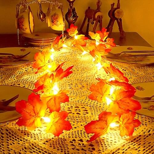 1.5M3M6M Lights Maple Leaves Garland Led Fairy Light for Christmas Decoration Autumn String Light Festive DIY Halloween Decor