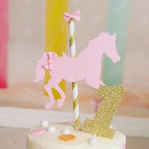 Carousel cake topper, horse cake topper, carousel horse cake topper One Cake Topper, First birthday cake topper