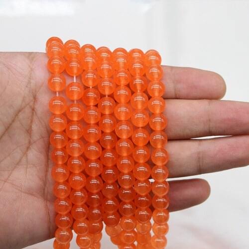 1strand/lot Orange Quartz Crystal Stone Round Beads 4/6/8/10/12mm Loose Spacer Bead For Jewelry Making Findings DIY Bracelet