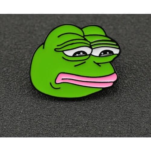 Pepe Frog Brooch Pin Sad Funny Kermit Drink Beer Pyramid Green Enamel Badge Popular Animal Jewelry Feels Good Bad Man Wholesale