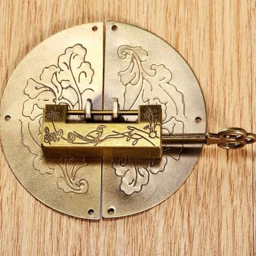 Mini Zinc Alloy Chinese Vintage Antique Bronze Keyed Combination Password Box Padlock Retro Padlock Lock Jewelry P8W6