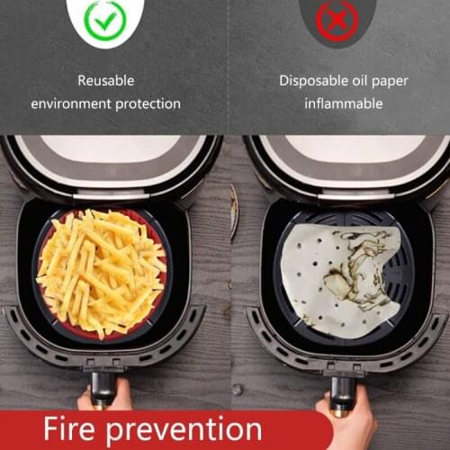 Reusable Air Fryer Basket Silicone MatsMuiltfunction Food Grade Silicone SquareAir Fryer Supply Baking Cooking Tools