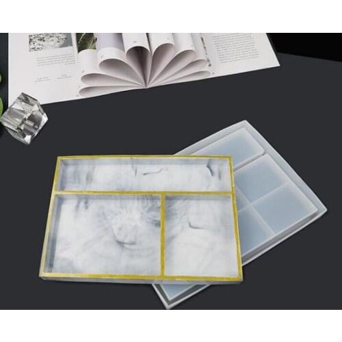 New Storage Box tray desktop jewelry tray silicone mold For diy crystal epoxy tray Fashion Storage plate mold