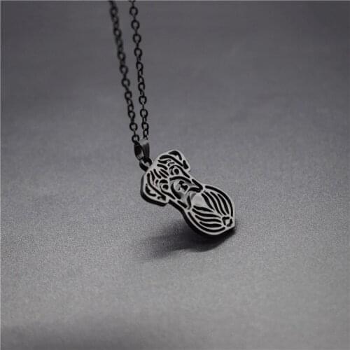 4 Colors New Boxer Necklaces Trendy Metal Boxer Dog Charm Pendant Necklace Women Men Pet Jewellery