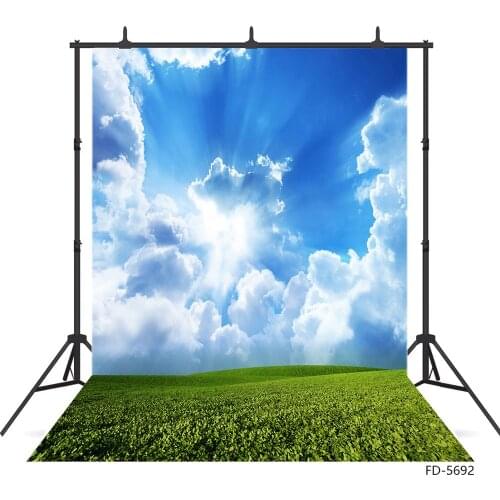 Grassland Clouds Sunshine Photographic Background Customized Fond Backdrop for Baby Children Portrait Photoshoot Photo Studio