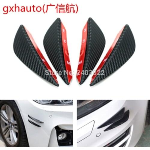 4pcs black matte finish dry '' carbon fiber'' patten front bumper cannard body diffuser fins,universal fit for any car