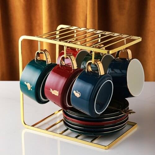 Luxury European Coffee Cup and Saucer Set Modern Drink Travel Coffee Tea Cup Set Porcelain Utensil Tasse A Cafe Drinkware DF50BD