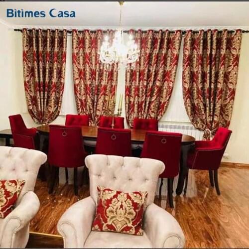 High Shading Windows Floor Curtains For Villa Bedroom Living Room Interio Decoration Chenille Jacquard Alternative Length