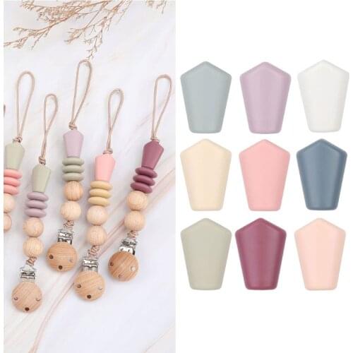 20pcs/lot Silicone Loose Beads Safe Teether Baby Teething Beads DIY Chewable Pacifier Chain Baby Products