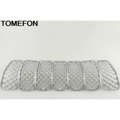 TOMEFON For Jeep Cherokee 2014 2015 2016 2017 2018 Car Interior Insert Honeycomb Front Mesh Grille Decoration Cover Sticker ABS
