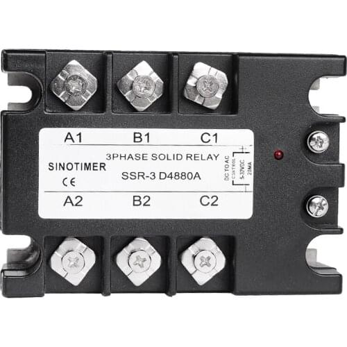 3 Phase Solid State Relay SSR SINOTIMER Brand D4880A 80A DC-AC 30-480V AC Output Module Switch Relay relais for Controller