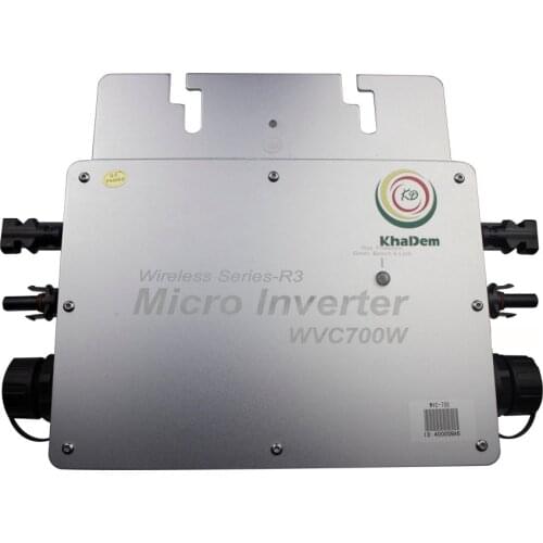 WVC700 Micro Solar Inversor MPPT Grid Tie Inverter Microinverter Regulator IP65 22-50VDC 110V 220V for 2*350W Solar Board