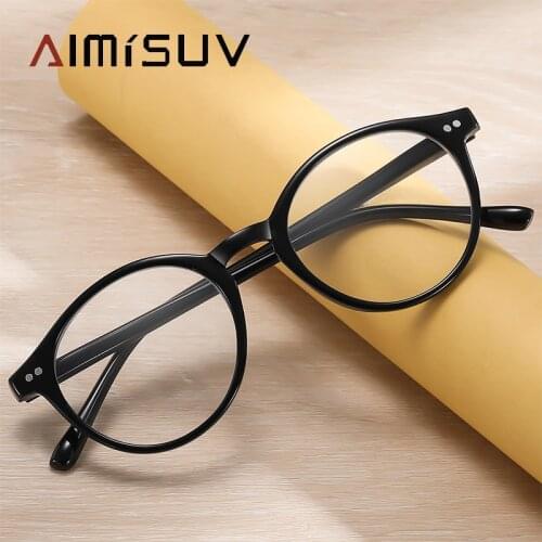 AIMISUV Round Anti Blue Light Reading Glasses Female Male Fashion Optics Myopia Diopter Eyeglasses Women Computer Glasses Women