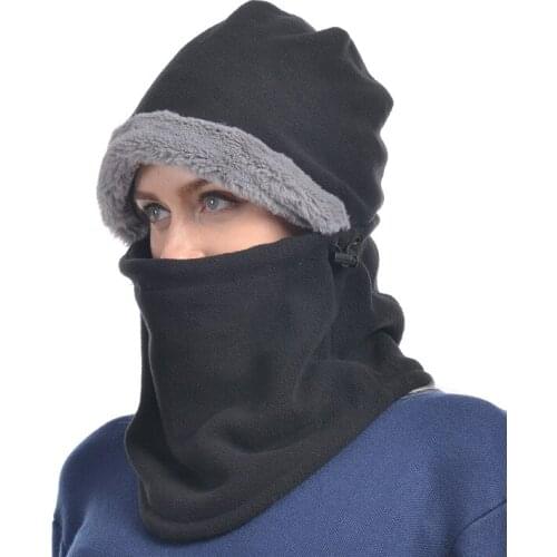 Unisex Winter Hats Skullies Beanies With Face Mask Cove Riding Windproof Mask Ear Protect Balaclava Thick Warm Knitted Cap
