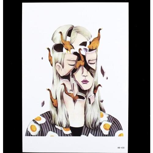 Women Men Tatoo 1pc Waterproof Decal HB430 Fashion Poached Egg Clothing Picture Design Body Arm Art Temporary Tattoo Sticker New