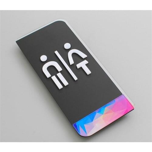 24*11cm Acrylic Size Toilet Sexy Sign Plate Install Home Hotel