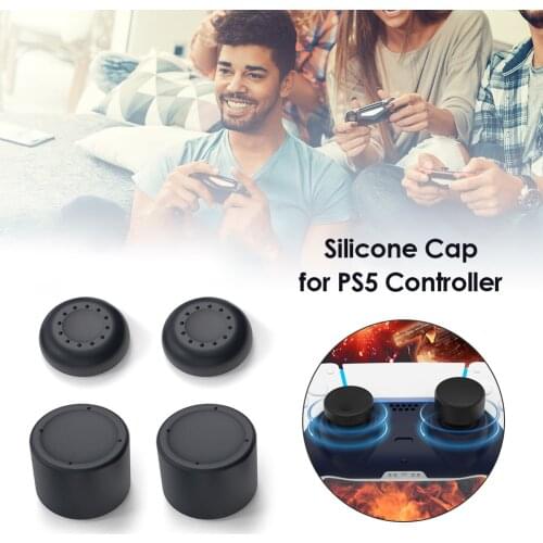 4pcs Silicone Thumbstick Grips Case for PS5/PS4 Anti Skid Gamepad Cap Accessory Electronic Machine Accessories