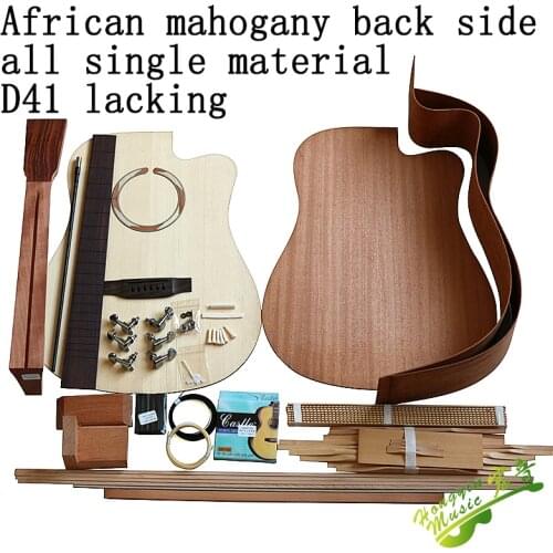41 inch Cutaway guitar All single wooden guitar material accessories set khaya solid wood back side Spruce top board solid wood
