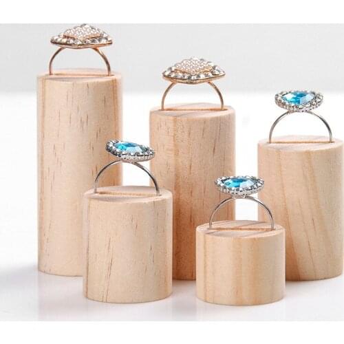 5pcs Solid Wood Ring Display Holder Ring Display Showcase Jewelry Dispaly Stand Jewellery Display Rack