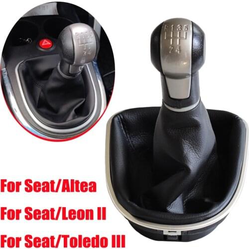 For Seat Leon 1P 2005 2006 2007 2008 2009 2010 2011 2012 Car-Stying 5 Speed Car Gear Stick Shift Knob With Leather Boot