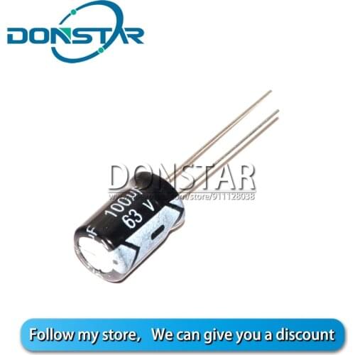 20PCS 63V 100UF Aluminium electrolytic capacitor 100UF 63V 8*12MM Electrolytic capacitor