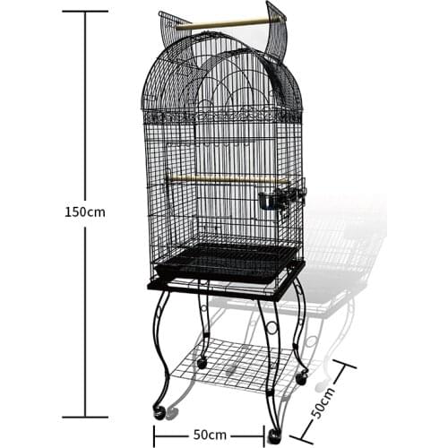 Large Bird Cage Open Top Parrot Metal Cage Finch Macaw Cockatoo Black Vein B10X