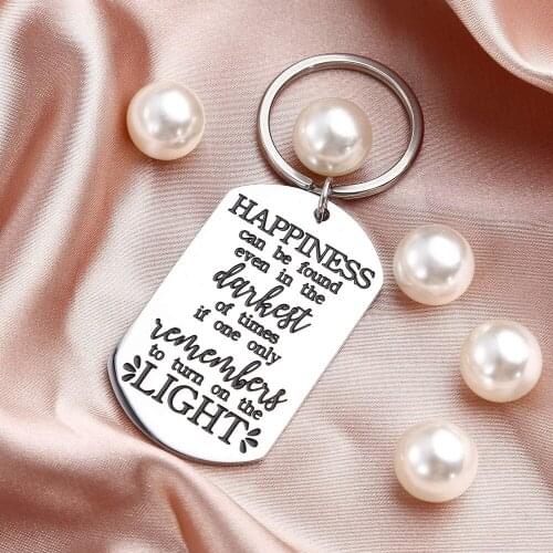 Graduation Keychain Gifts for Men Women Teen Boys Girls Friends BFF Happiness Can Be Found Even In The Darkest of Times Keyring