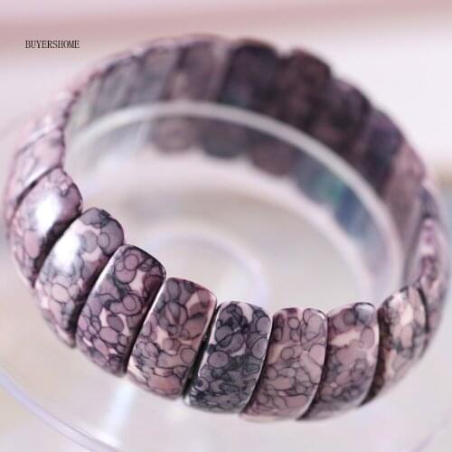 BUYERSHOME Hot Women Jewelry Stretch 10X25X8MM Natural Beads Brown Ocean Stone Bracelet 7" 1Pcs H931