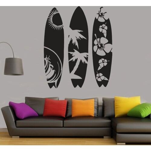 Surfboard wall sticker Room decoration removeable vinyl stickers for living room Surfing enthusiasts bedroom wall art mural G958