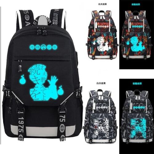 Anime Toilet-Bound Hanako kun cosplay Backpack laptop bag Men luminous student school bag Travel bags USB luminous Oxford bags