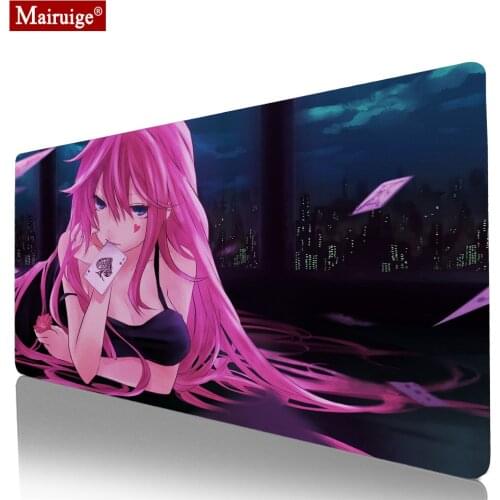 Mouse Pad XXL Hot Pink Haired Anime Girl Kawaii Animats DIY Custom Keyboard Pad Game Mat Gaming Mat Mousepad Large Mause Carpet