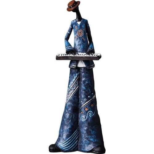 Creative Figure Art Music Rock Band Resin Statue Fun Retro Musician Home Decoration Saxophone Guitar Singer Sculpture model