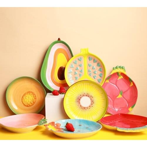 Creative Fruit Dish Ceramic Fruit Salad Dish Creative Lovely Family Dish Dish Snack Dish Dinner Plate Sets Diner Plate