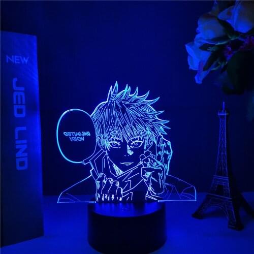 Anime Lamp Jujutsu Kaisen Satoru Gojo Led Night Light for Bedroom Decor Birthday Gift Satoru Gojo Light Jujutsu Kaisen Prize