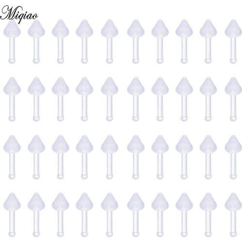 Miqiao 5pcs-100pcs European and American Alternative Human Body Piercing Jewelry Transparent Acrylic Nose Nails