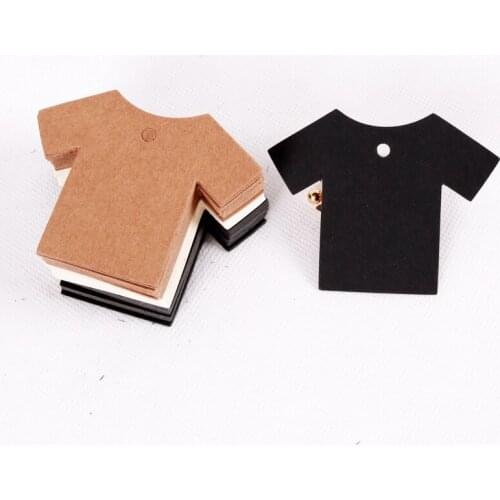 Fashion 100pcs/lot Clothing Shaped Kraft Paper Price Tags Jewelry Accessories Display Labels Cards Sticker High Quality
