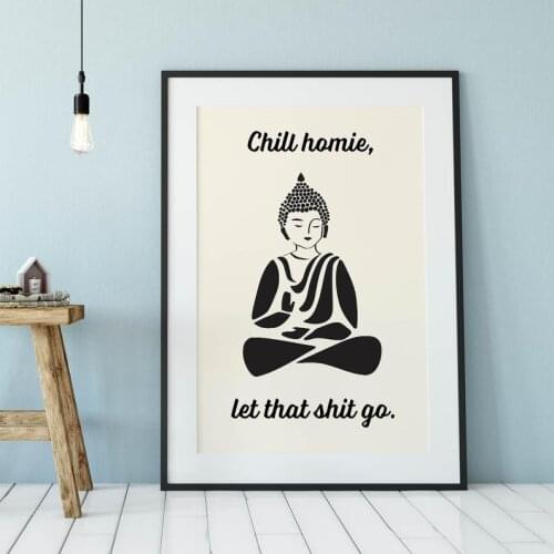HD Printed Buddha Modular Picture Chill Hamie Canvas Painting Minimalism Poster Home Decor Nordic Style Wall Art For Living Room