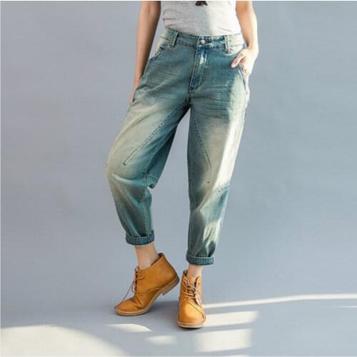 New 2020 Boyfriend Jeans For Women Harem Pants Loose Casual Vintage Jeans Pants Mid Waist Harem Trousers