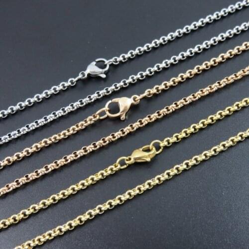 Necklace for women stainless steel long necklace chain on the neck Rose gold necklace men pearl fashion punk jewelry wholesale