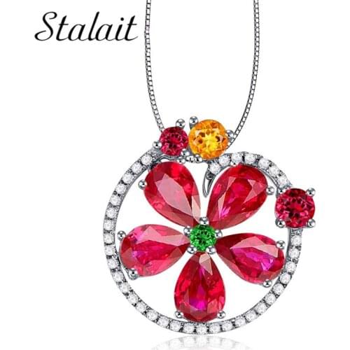 Austrian Crystal Five Leaf Flower Pendant Necklace Silver Color Jewelry Allergy Free Fashion Necklaces Women