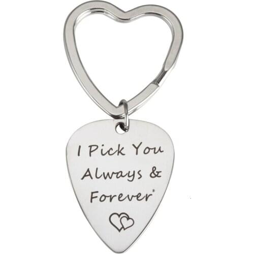 Valentines Day Gift I Pick You Always Forever Stainless Steel Pendant Family Jewelry Charm Keychains Keyrings Christmas Gifts