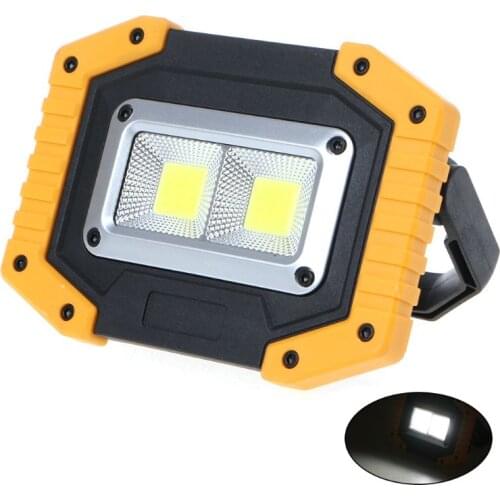 Portable 2 COB LED Work Lamp Outdoor Flood Light Camping Emergency Flashlight