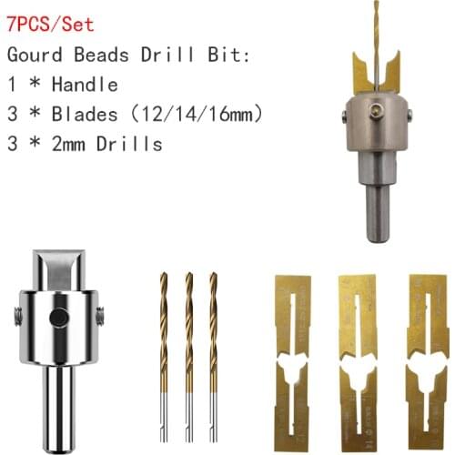 Premium Gourd Beads Drill Bit Carbide Blades handle Drill Woodworking Milling Cutter Gourd Molding Tool for DIY Bracelets