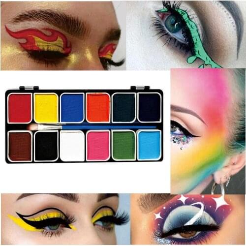 FPKIT1 Professional Water Activated Smudge proof Face Body Paint kit Makeup in Carnival Party Festival Makeup