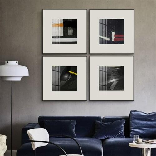 Simple modern industrial wind black and white building road photography paint art decoration painting canvas printing pictures