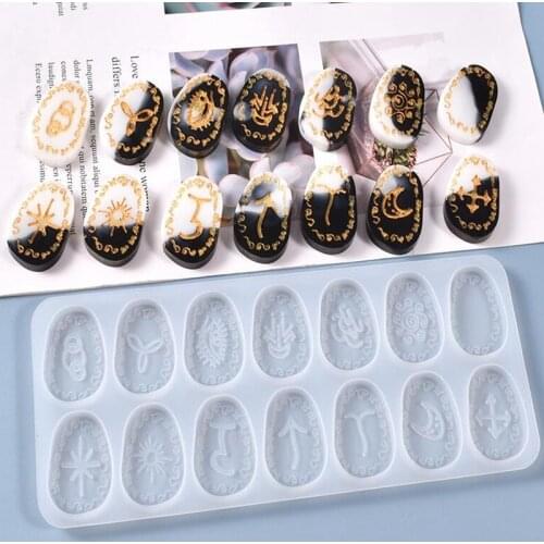 Transparent silicone Mold Resin Decoration craft rune pendant DIY Irregular mold epoxy resin mold jewelry