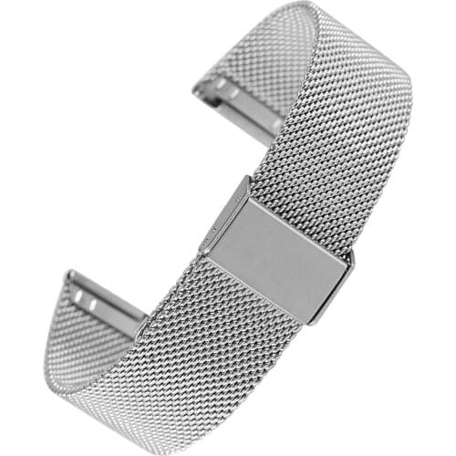 18MM 20MM 22MM 24MM Steel Mesh Watch Band Exquisite Watches Strap with Hook Buckle Premium Replacement Wristwatches Band
